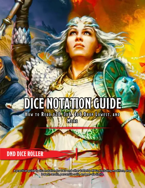 Dice Notation Guide: How to Read d20, 3d6, 4d6 Drop Lowest, and More — cover
