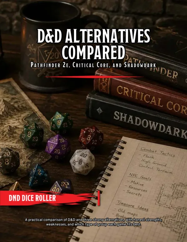 D&D Alternatives Compared: Pathfinder 2e, Critical Core, and Shadowdark — cover